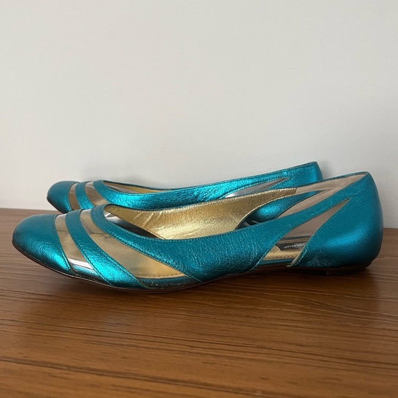 Dolce & Gabbana Metallic Striped See Through Clear Ballet Flats - Picture 16 of 16